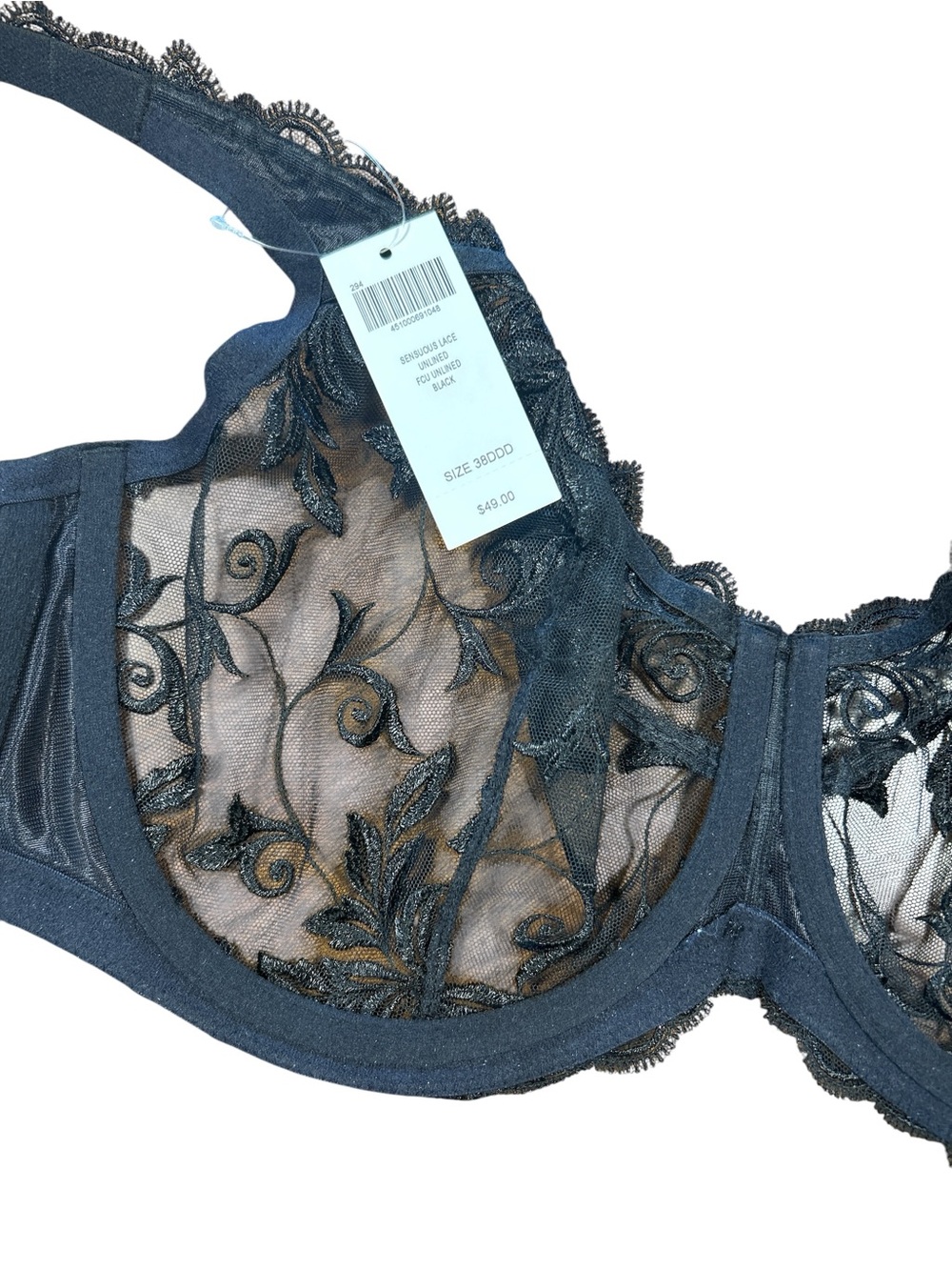 Soma Sensuous Lace Unlined Black Bra Size 38DDD NWT - Picture 4 of 4